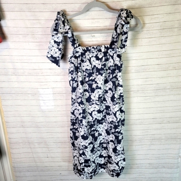 J.CREW MAGNOLIA FLORAL TIE SHOULDER SUNDRESS IN NAVY, SZ XS - Picture 2 of 11
